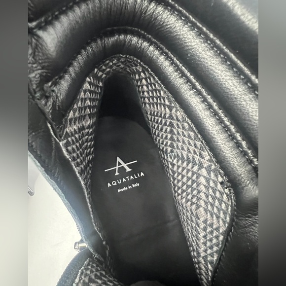 NEW Aquatalia Mayra Weatherproof Suede Leather Lace-Up & Zip Boot US 7 Black - Picture 13 of 13